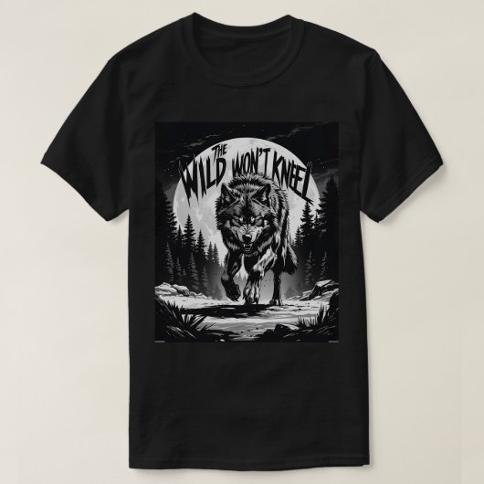 De wilde wil niet knielen - Fierce Wolf Under the T-shirt (Design voorkant)