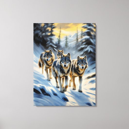 De wilde wolven van Alaska Canvas Afdruk (Voorkant)