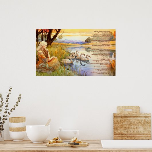 De wilde zwanen bij Coole gedicht en kunstwerk Poster (Keuken)