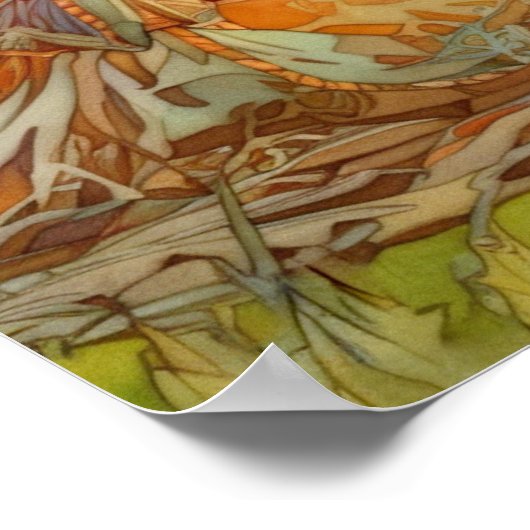 De wilde zwanen bij Coole gedicht en kunstwerk Poster (Hoek)