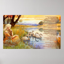 De wilde zwanen bij Coole gedicht en kunstwerk