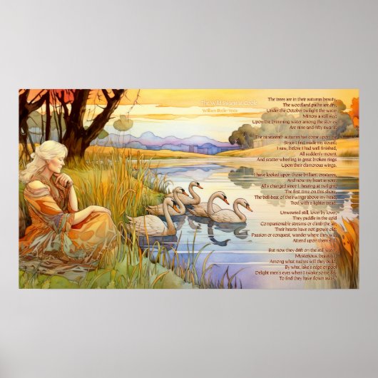 De wilde zwanen bij Coole gedicht en kunstwerk Poster (Voorkant)