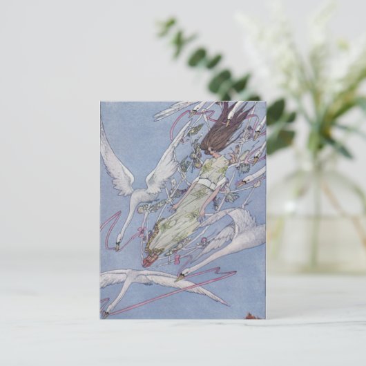 De wilde zwanen briefkaart (Staand voorkant)