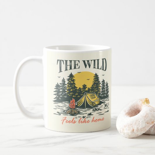 De wildernis voelt als thuis koffiemok (Met donut)