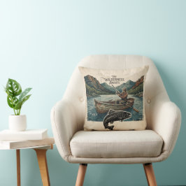 "De Wildernis Wacht" Vintage Visontwerp Kussen