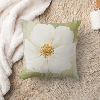 De Wildflower Bloom Mosgroene & Witte Kussen