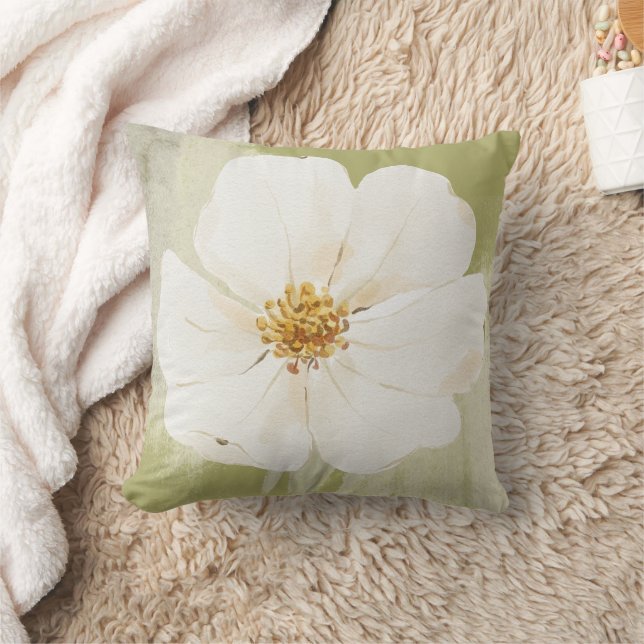 De Wildflower Bloom Mosgroene & Witte Kussen (Deken)