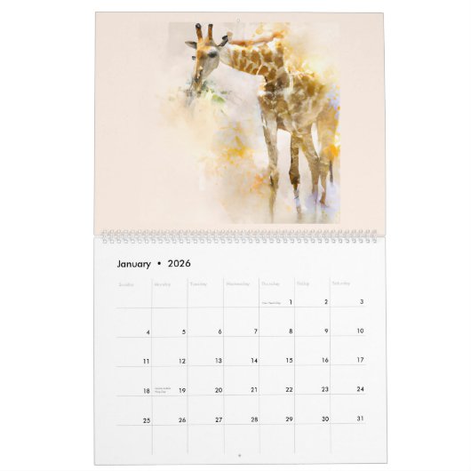 De Wildlife kunstkalender personaliseert het jaar Kalender (Jan 2026)