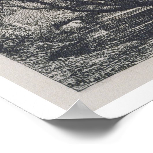 De wilg (etsen) poster (Hoek)