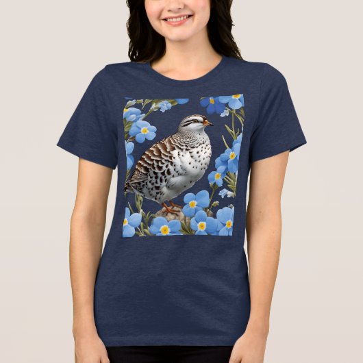 De Willow Ptarmigan en Alaska Vergeet-Me-Nots Tri-Blend Shirt (Voorkant)