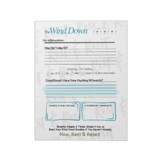 De WIND DOWN – 5-minuten avondjournaal notitieblok