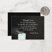 De wind en de kaars die je bedankt notitiekaartje (Voorkant / Achterkant in situ)