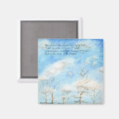 "De wind in de wilgen" vers op schilderij Magneet (Voorkant / Achterkant)