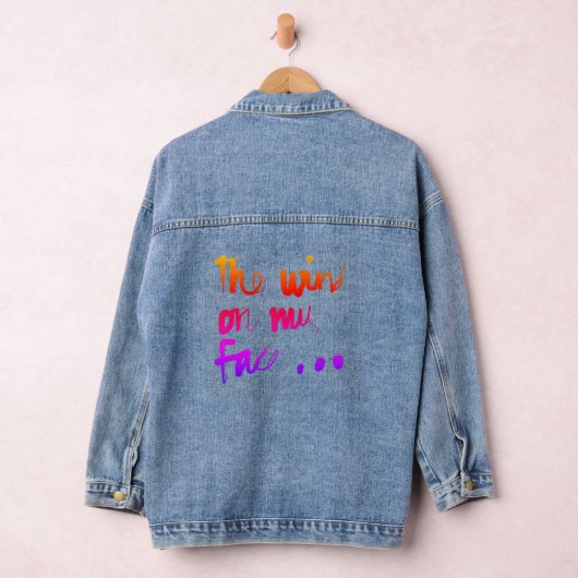 De wind op mijn gezicht - Rainbow Lettering Denim Jacket (Hangar)