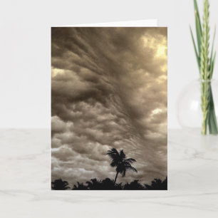 "De Wind van Verandering" Storm wolken en een Palm Kaart