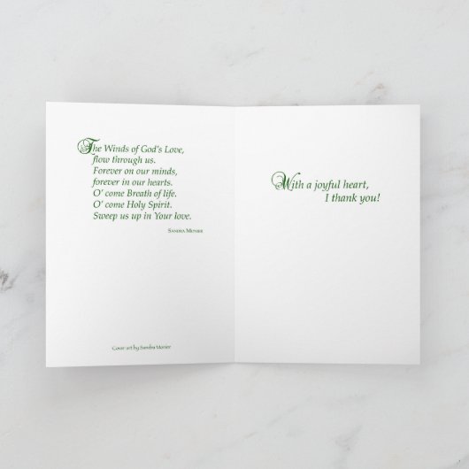 De winden van de Engel van de God danken u Bedankkaart (Binnen)