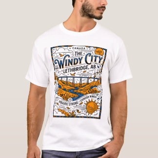 De Winderige Stad Lethbridge Alberta Chinookwinden T-shirt