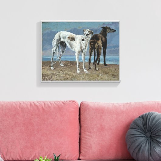 De windhonden van de Comte de Choisel Canvas Afdruk (Insitu (Woonkamer))