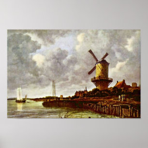 de windmolen bij Wijk bij droesem [1]. Door Jacob  Poster