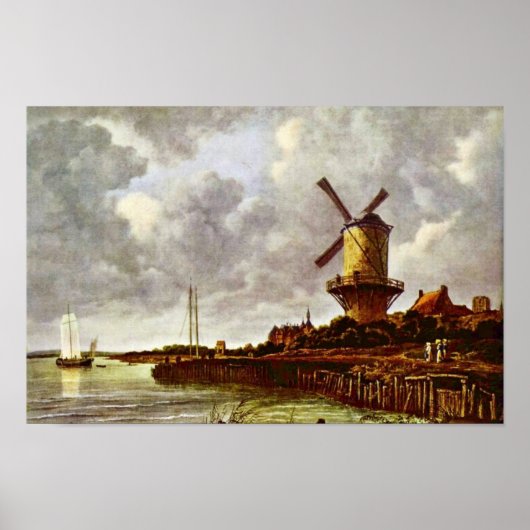 de windmolen bij Wijk bij droesem [1]. Door Jacob  Poster (Voorkant)
