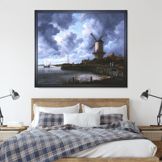 De windmolen bij Wijk bij Duurstede Canvas Afdruk (Insitu (Slaapkamer))