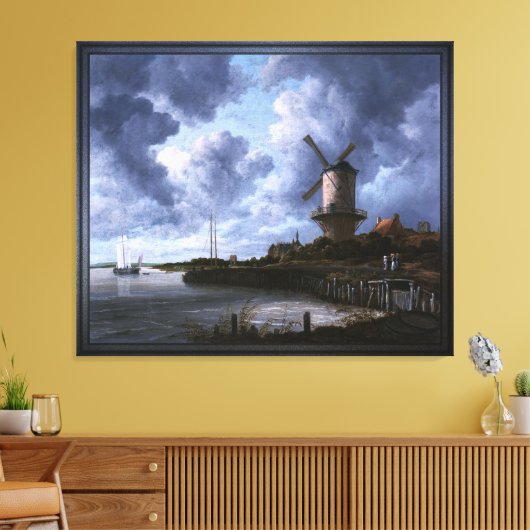 De windmolen bij Wijk bij Duurstede Canvas Afdruk (Insitu (Woonkamer))