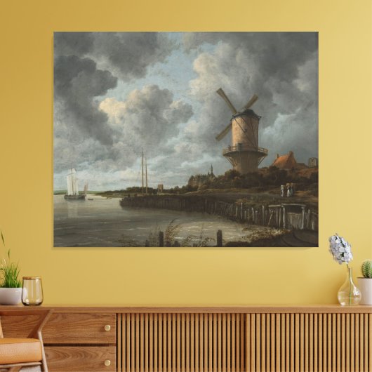 De windmolen bij Wijk bij Duurstede, Jacob Isaacks Canvas Afdruk (Insitu (Woonkamer))