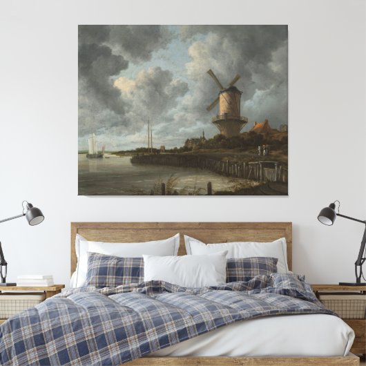 De windmolen bij Wijk bij Duurstede, Jacob Isaacks Canvas Afdruk (Insitu (Slaapkamer))