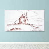De windmolen Le Moulin de Moidrey | Pontorson Canvas Afdruk (Insitu (Houten vloer))