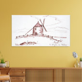 De windmolen Le Moulin de Moidrey | Pontorson Canvas Afdruk (Insitu (Woonkamer))