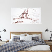 De windmolen Le Moulin de Moidrey | Pontorson Canvas Afdruk (Insitu (Slaapkamer))