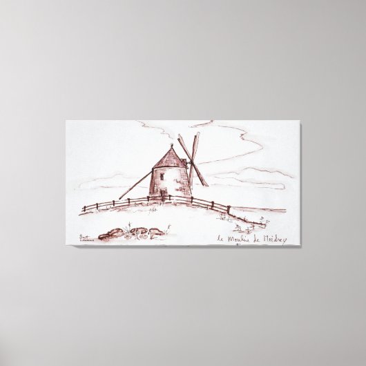 De windmolen Le Moulin de Moidrey | Pontorson Canvas Afdruk (Voorkant)