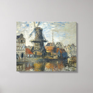 De windmolen op de Ongracht in Amsterdam Canvas Afdruk