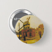 De windmolen van Galette van Vincent van Gogh Ronde Button 5,7 Cm (Voorkant /achterkant)