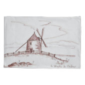 De windmolen van Moidrey | Pontorson Kussensloop (Achterkant-Links)