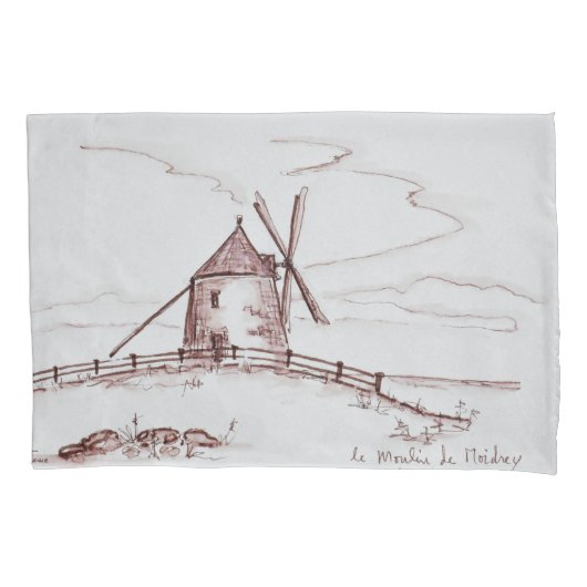 De windmolen van Moidrey | Pontorson Kussensloop (Voorkant-Links)