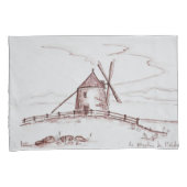 De windmolen van Moidrey | Pontorson Kussensloop (Voorkant-Rechts)