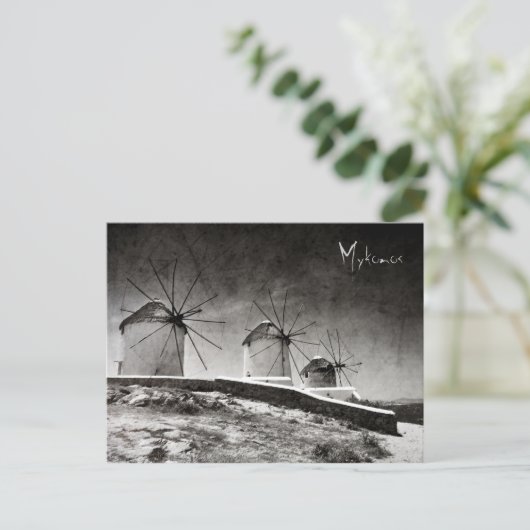 De windmolens van Mykonos 2 - Briefkaart (Staand voorkant)