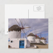 De windmolens van Mykonos op de Griekse eilanden Briefkaart (Voorkant / Achterkant)