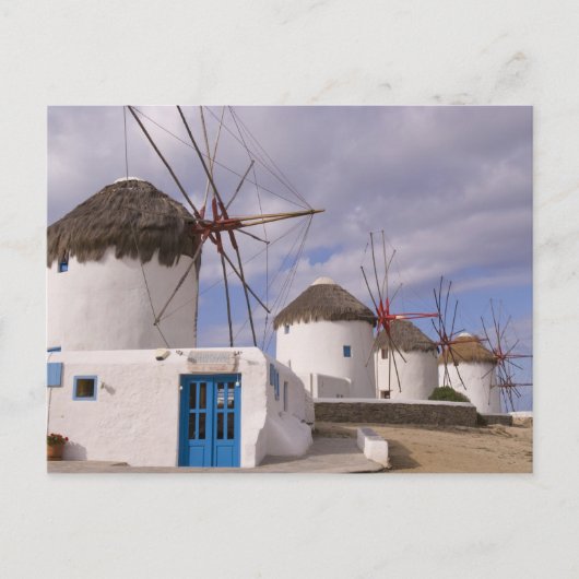 De windmolens van Mykonos op de Griekse eilanden Briefkaart (Voorkant)