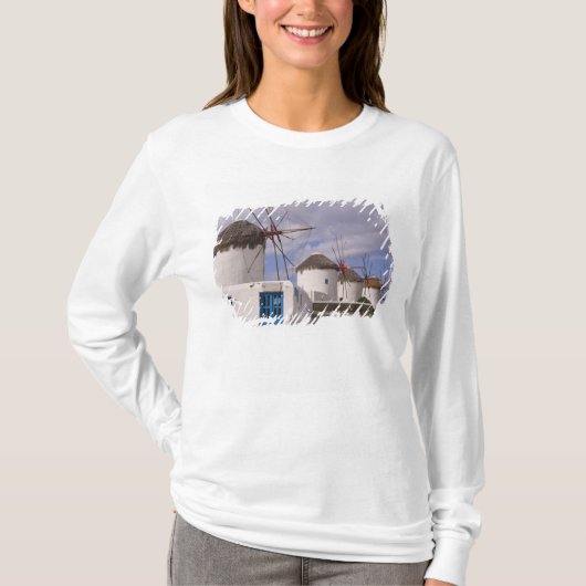 De windmolens van Mykonos op de Griekse eilanden T-shirt (Voorkant)
