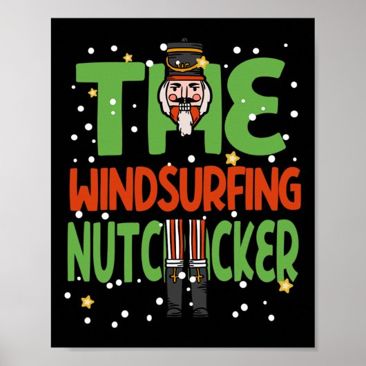 De Windsurf Notenkraker Grappige Kerstpyjama Poster (Voorkant)