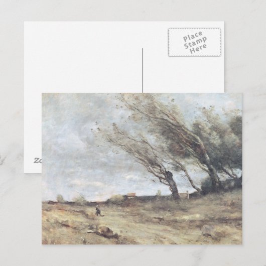 De windvlaag van Wind, c.1865-70 Briefkaart (Voorkant / Achterkant)