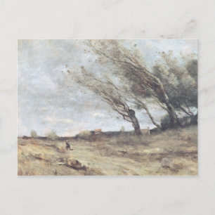 De windvlaag van Wind, c.1865-70 Briefkaart