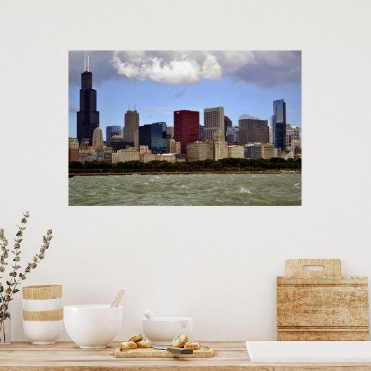 De Windy City Skyline Poster (Keuken)