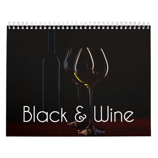 De Wine Wall Agenda - zwart en wijn Kalender (Hoes)