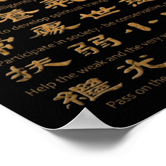 De Wing Chun-gedragsregels van het Ip-Man Poster (Hoek)