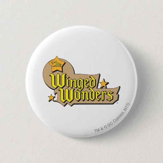 De Winged Wonders Logo Ronde Button 5,7 Cm (Voorkant)