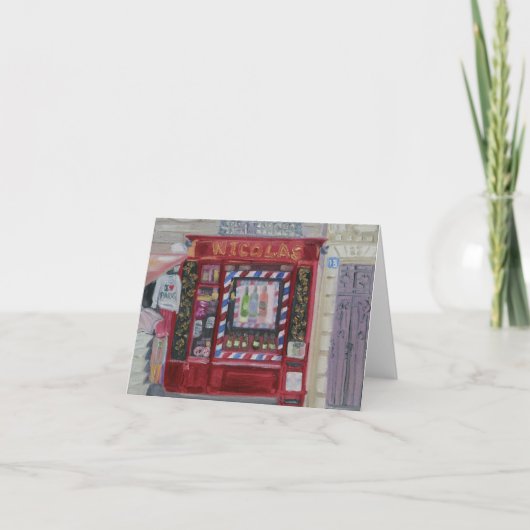 DE WINKEL NOTECARD VAN DE WIJN VAN PARIJS KAART (Voorkant)