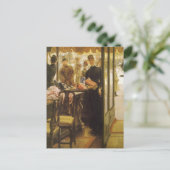 De winkeljuffrouw door James Tissot, Victoriaanse  Briefkaart (Staand voorkant)